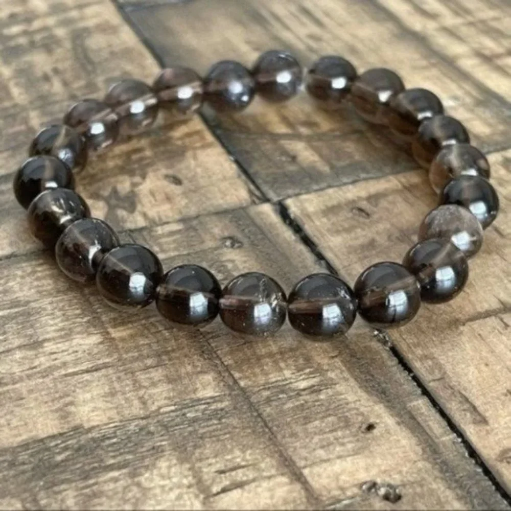 8mm Smokey Quartz Chakra Stretch Bracelet - Picture 5 of 6